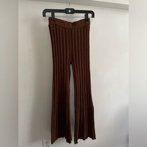 Zara Girls Wide- Ribbed Knit Pants size 13-14